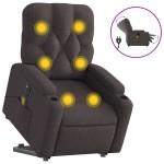 vidaXL Fotoliu electric masaj rabatabil cu ridicare maro închis textil vidaXL Fotoliu electric masaj rabatabil cu ridicare maro închis textil