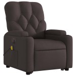 vidaXL Fotoliu electric masaj rabatabil cu ridicare maro închis textil vidaXL Fotoliu electric masaj rabatabil cu ridicare maro închis textil