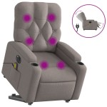 vidaXL Fotoliu electric masaj rabatabil cu ridicare, gri taupe, textil