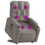 vidaXL Fotoliu electric masaj rabatabil cu ridicare, gri taupe, textil