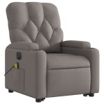 vidaXL Fotoliu electric masaj rabatabil cu ridicare, gri taupe, textil