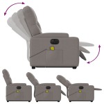 vidaXL Fotoliu electric masaj rabatabil cu ridicare, gri taupe, textil