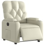 vidaXL Fotoliu rabatabil electric, crem, piele ecologică