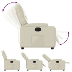 vidaXL Fotoliu rabatabil electric, crem, piele ecologică