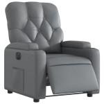 vidaXL Fotoliu rabatabil electric, gri, piele ecologică
