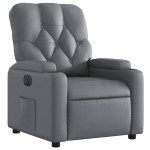 vidaXL Fotoliu rabatabil electric, gri, piele ecologică
