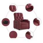 vidaXL Fotoliu rabatabil electric, roșu vin, piele ecologică