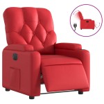 vidaXL Fotoliu rabatabil electric, roșu, piele ecologică vidaXL Fotoliu rabatabil electric, roșu, piele ecologică