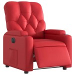 vidaXL Fotoliu rabatabil electric, roșu, piele ecologică vidaXL Fotoliu rabatabil electric, roșu, piele ecologică