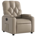 vidaXL Fotoliu rabatabil electric, cappuccino, piele ecologică