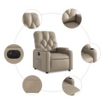 vidaXL Fotoliu rabatabil electric, cappuccino, piele ecologică