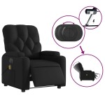 vidaXL Fotoliu electric de masaj rabatabil, negru, piele ecologică vidaXL Fotoliu electric de masaj rabatabil, negru, piele ecologică