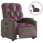 vidaXL Fotoliu electric de masaj rabatabil, maro, piele ecologică