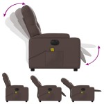 vidaXL Fotoliu electric de masaj rabatabil, maro, piele ecologică