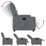 vidaXL Fotoliu de masaj electric rabatabil, gri, piele ecologică