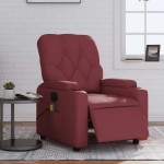 vidaXL Fotoliu de masaj electric rabatabil, roșu vin, piele ecologică