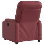 vidaXL Fotoliu de masaj electric rabatabil, roșu vin, piele ecologică