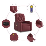 vidaXL Fotoliu de masaj electric rabatabil, roșu vin, piele ecologică