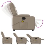 vidaXL Fotoliu electric masaj rabatabil, cappuccino, piele ecologică