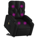 vidaXL Fotoliu de masaj rabatabil cu ridicare negru piele ecologică