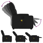 vidaXL Fotoliu de masaj rabatabil cu ridicare negru piele ecologică