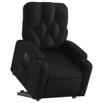 vidaXL Fotoliu rabatabil electric cu ridicare, negru, piele ecologică