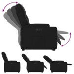 vidaXL Fotoliu rabatabil electric cu ridicare, negru, piele ecologică