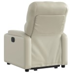 vidaXL Fotoliu rabatabil electric cu ridicare, crem, piele ecologică