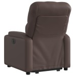 vidaXL Fotoliu rabatabil electric cu ridicare, maro, piele ecologică