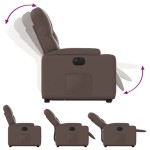 vidaXL Fotoliu rabatabil electric cu ridicare, maro, piele ecologică