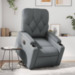 vidaXL Fotoliu rabatabil electric cu ridicare, gri, piele ecologică