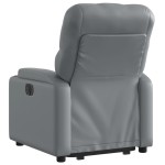 vidaXL Fotoliu rabatabil electric cu ridicare, gri, piele ecologică