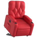 vidaXL Fotoliu rabatabil electric cu ridicare, roșu, piele ecologică