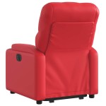 vidaXL Fotoliu rabatabil electric cu ridicare, roșu, piele ecologică