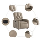 vidaXL Fotoliu rabatabil electric cu ridicare, cappuccino