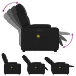 vidaXL Fotoliu electric masaj rabatabil cu ridicare, negru