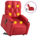 vidaXL Fotoliu electric masaj rabatabil cu ridicare, roșu