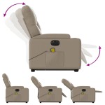 vidaXL Fotoliu electric masaj rabatabil cu ridicare, cappuccino