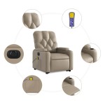 vidaXL Fotoliu electric masaj rabatabil cu ridicare, cappuccino