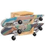 vidaXL Suport skateboard de perete, 25x20x30 cm, lemn masiv de mango vidaXL Suport skateboard de perete, 25x20x30 cm, lemn masiv de mango