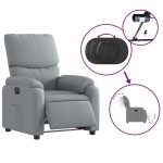 vidaXL Fotoliu rabatabil electric, gri deschis, textil