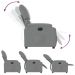 vidaXL Fotoliu rabatabil electric, gri deschis, textil