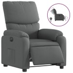 vidaXL Fotoliu rabatabil electric, gri închis, material textil