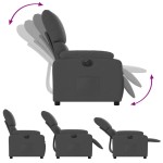 vidaXL Fotoliu rabatabil electric, gri închis, material textil