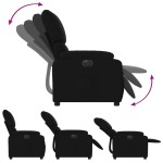 vidaXL Fotoliu rabatabil electric, negru, material textil