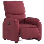 vidaXL Fotoliu rabatabil electric, roșu vin, material textil
