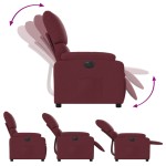 vidaXL Fotoliu rabatabil electric, roșu vin, material textil
