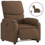 vidaXL Fotoliu rabatabil electric, maro, material textil