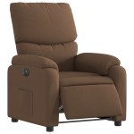 vidaXL Fotoliu rabatabil electric, maro, material textil