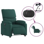 vidaXL Fotoliu rabatabil electric, verde închis, material textil vidaXL Fotoliu rabatabil electric, verde închis, material textil